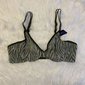 No Boundaries Unlined Bra Womens Juniors Size 34B Green‎ Zebra Print Underwire